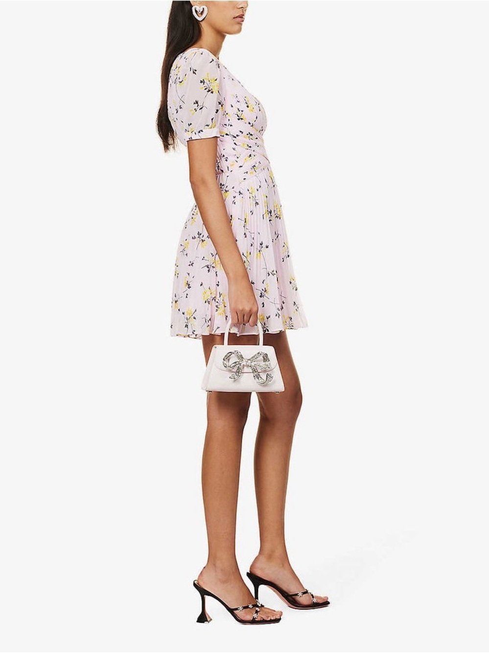 Self-Portait Floral Print Pleated Minidress NEW